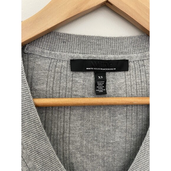 WHBM Ladies XS Gray Cashmere Blend Vneck Elbow Length Sleeve Sweater - Picture 7 of 9